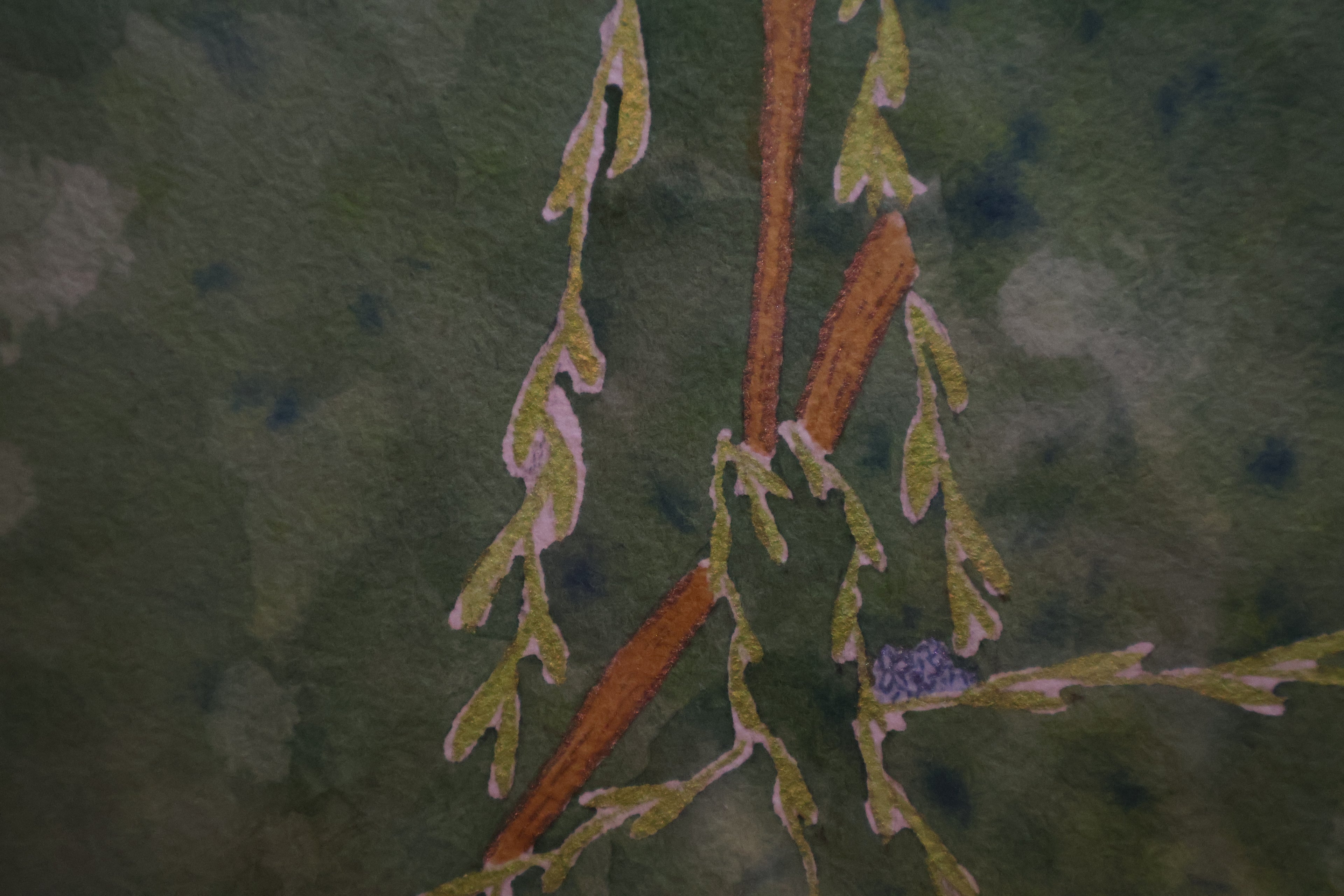Hanging vines original watercolor paining 8x10 matted and framed to 11x14