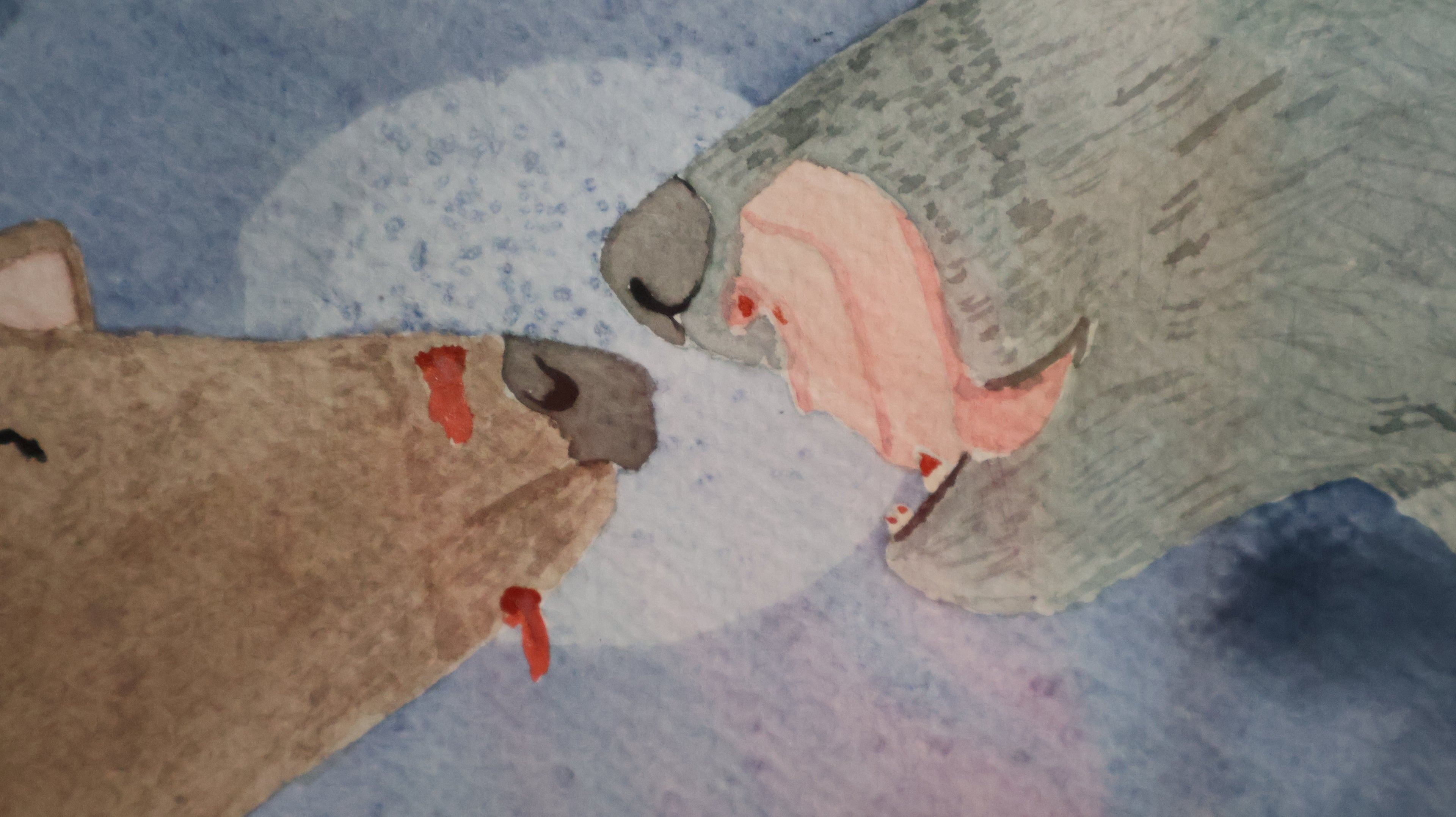 Grazed Chin original watercolor painting 10x8 matted and framed to 14x11
